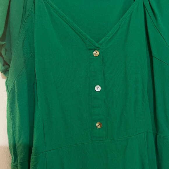 Vero Moda Linen Dress, Green, Size Large - Picture 3 of 8